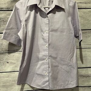 Women's Light Purple Lilac Dress Shirt Button Down Non Iron Office Interview
